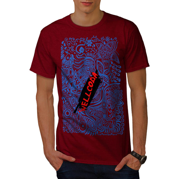 Artsy Ornament Blue Mens T-Shirt