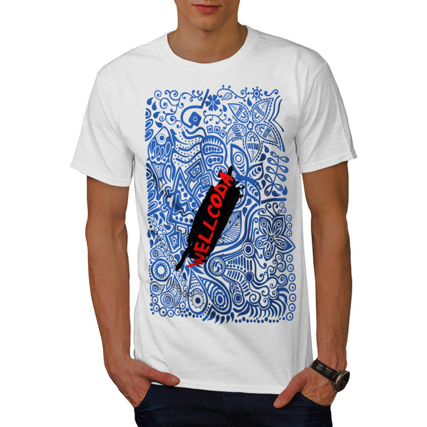 Artsy Ornament Blue Mens T-Shirt