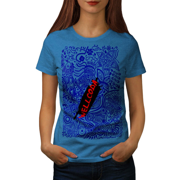 Artsy Ornament Blue Womens T-Shirt