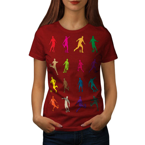 Footbal Play Figure Womens T-Shirt