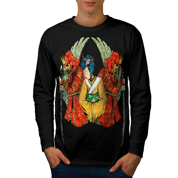 Japanese Lady Charm Mens Long Sleeve T-Shirt