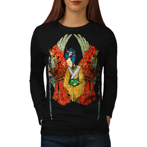 Japanese Lady Charm Womens Long Sleeve T-Shirt