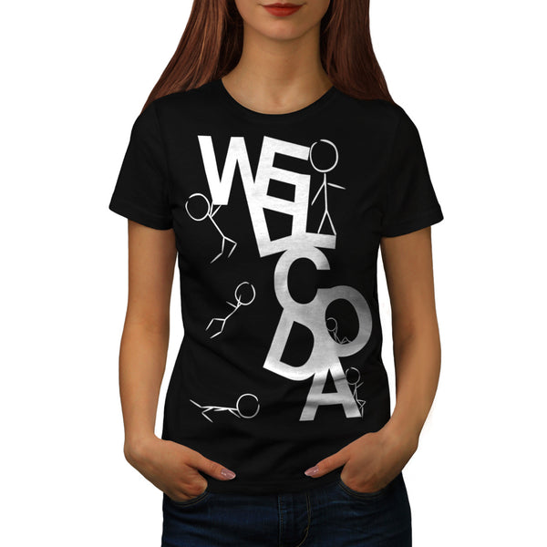 Stickman Typography Womens T-Shirt