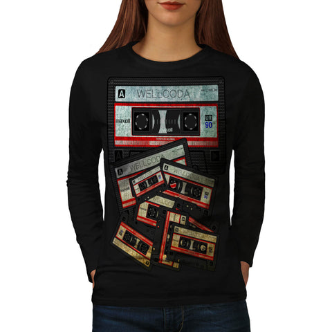 Music Cassette Tape Womens Long Sleeve T-Shirt