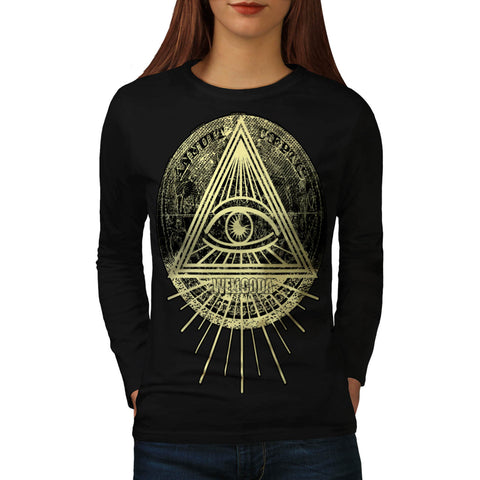 Illuminati Triangle Womens Long Sleeve T-Shirt