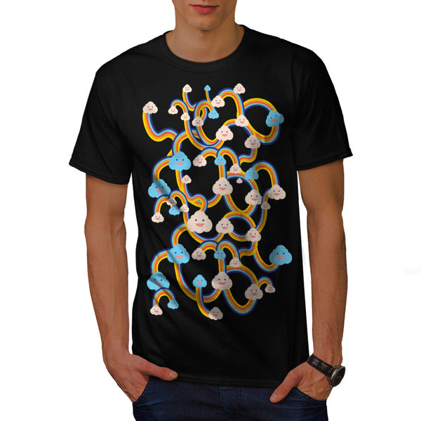 Cloud Worm Smile Mens T-Shirt