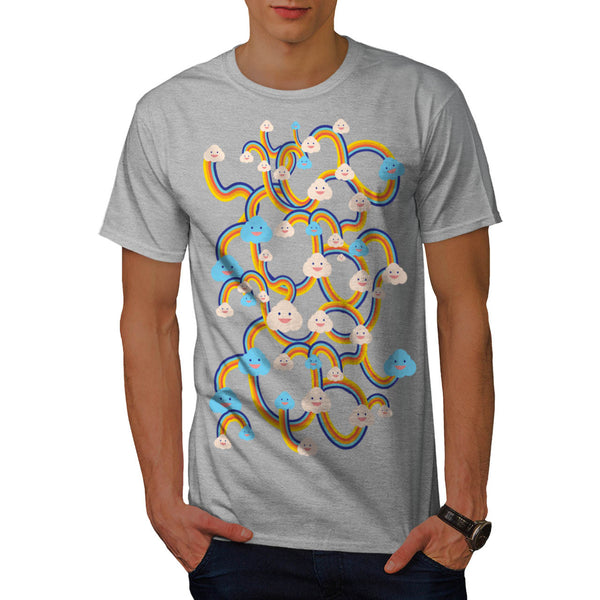 Cloud Worm Smile Mens T-Shirt