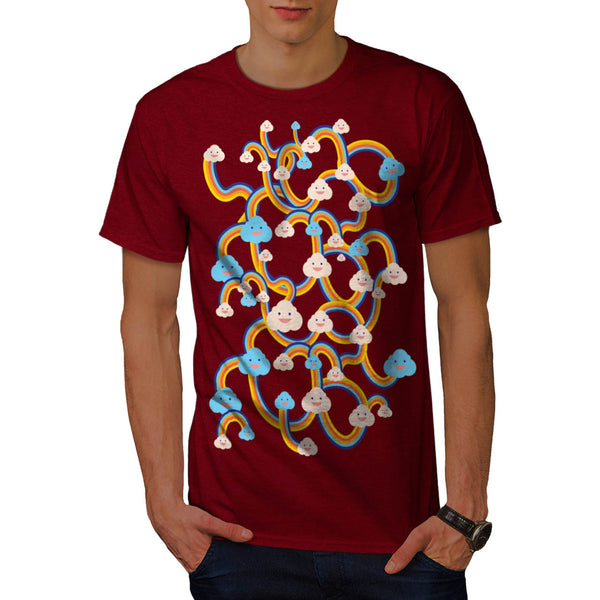 Cloud Worm Smile Mens T-Shirt