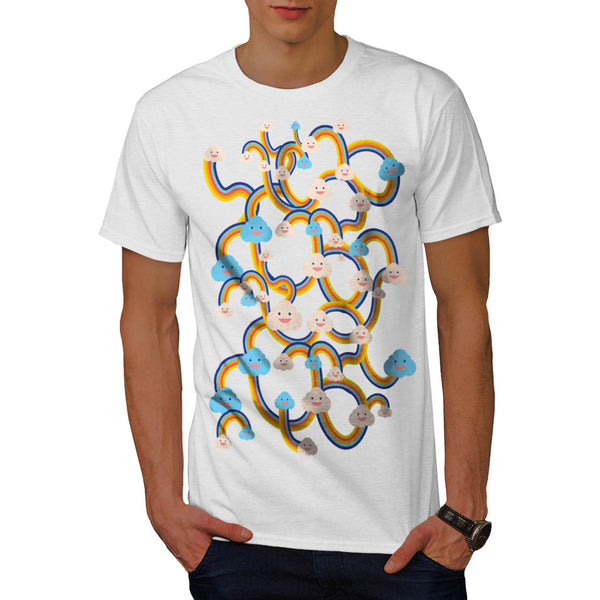 Cloud Worm Smile Mens T-Shirt