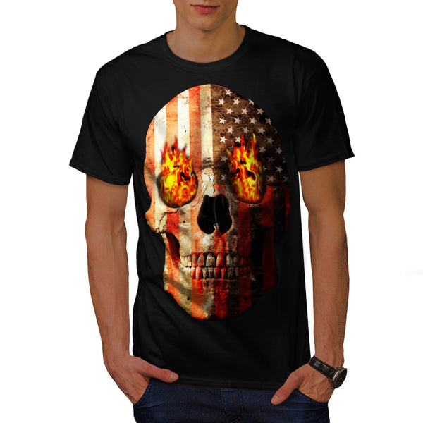 American Skull Burn Mens T-Shirt