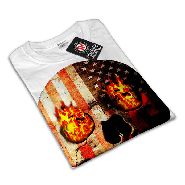 American Skull Burn Mens T-Shirt