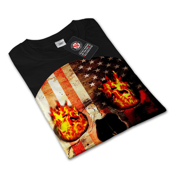 American Skull Burn Mens Long Sleeve T-Shirt
