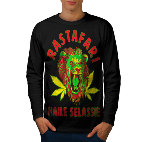 Jungle Lion Head Mens Long Sleeve T-Shirt