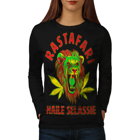 Jungle Lion Head Womens Long Sleeve T-Shirt