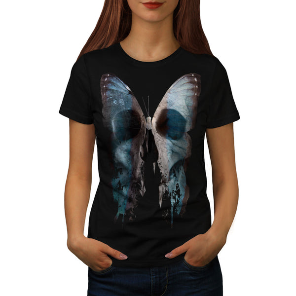 Butterfly Skull Face Womens T-Shirt