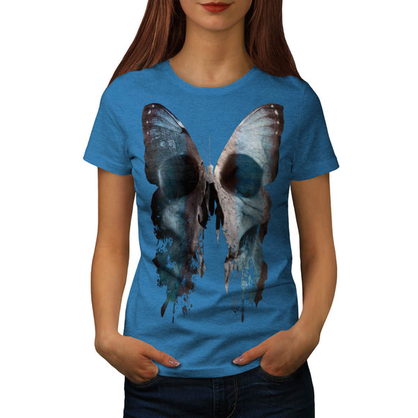Butterfly Skull Face Womens T-Shirt