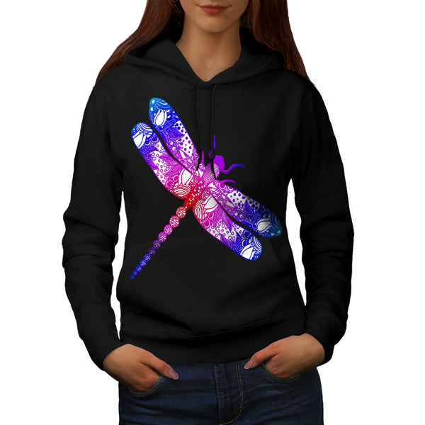 Colorful Dragon Fly Womens Hoodie