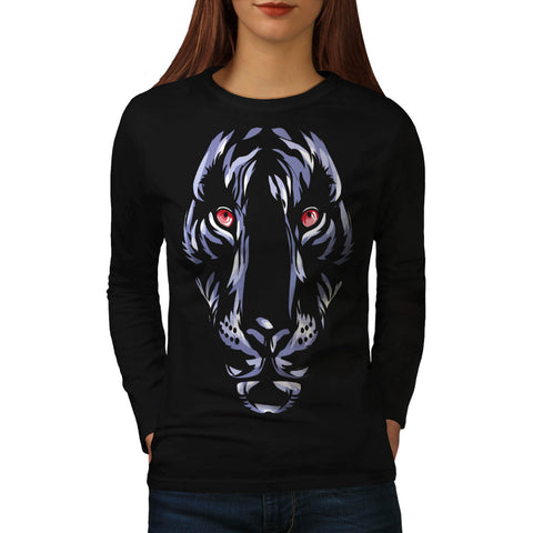 Jaguar Beast Head Womens Long Sleeve T-Shirt