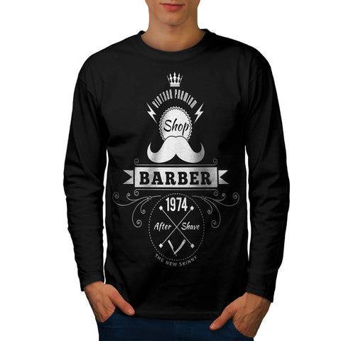 Barber Shop Moustache Mens Long Sleeve T-Shirt