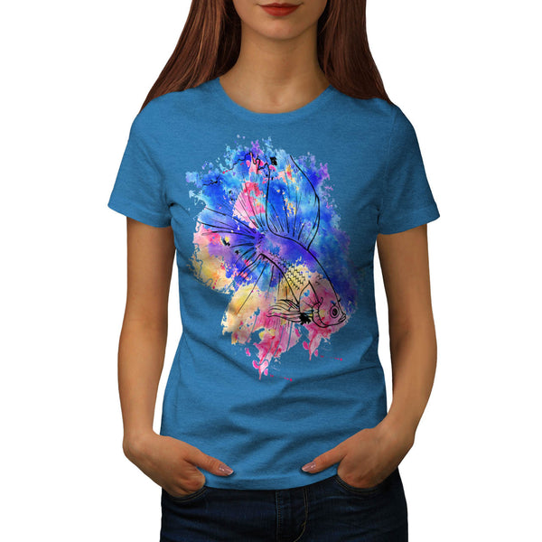 Gold Fish Rainbow Womens T-Shirt