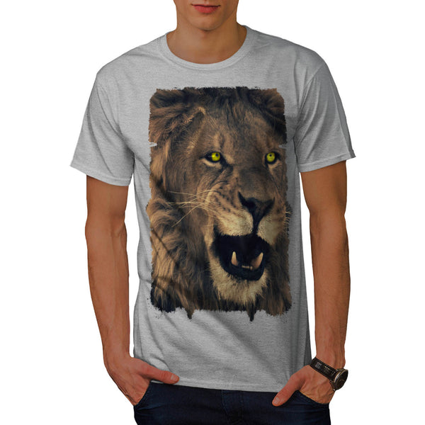 Lion Roar Face Art Mens T-Shirt