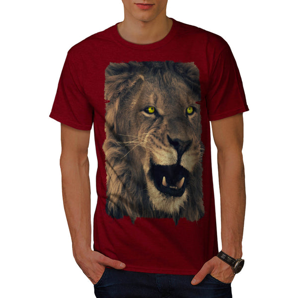 Lion Roar Face Art Mens T-Shirt