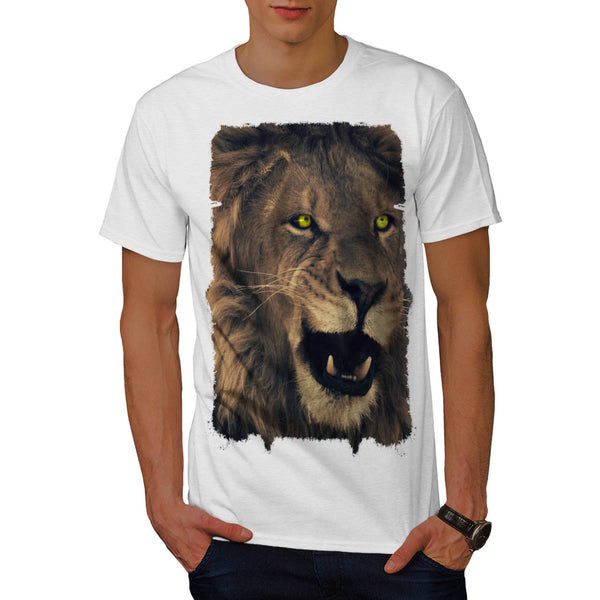 Lion Roar Face Art Mens T-Shirt