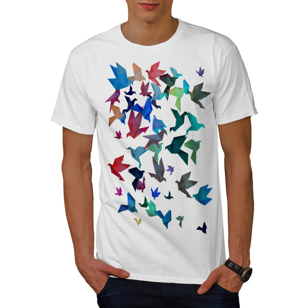Origami Bird Art Mens T-Shirt