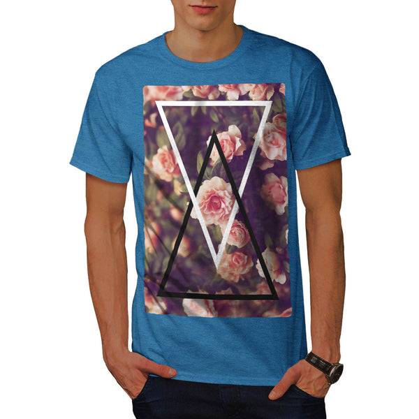Romantic Rose Triangle Mens T-Shirt
