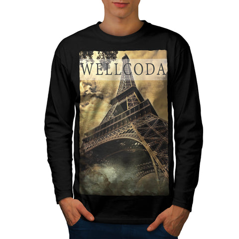French Tower Icon Mens Long Sleeve T-Shirt