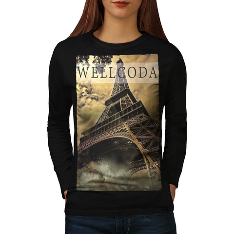 French Tower Icon Womens Long Sleeve T-Shirt