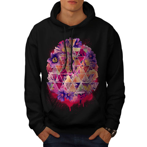 Triangle Shape Flower Mens Hoodie