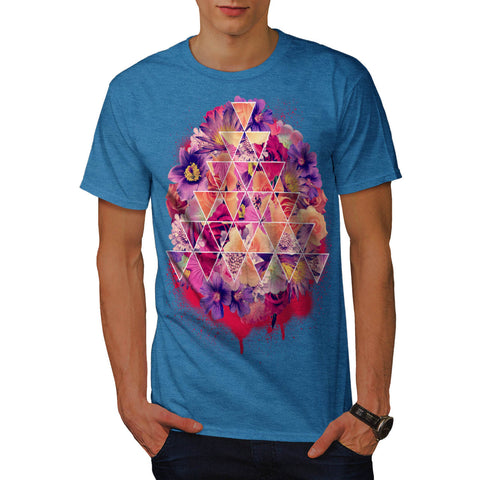 Triangle Shape Flower Mens T-Shirt