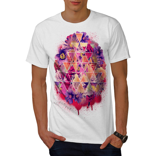 Triangle Shape Flower Mens T-Shirt