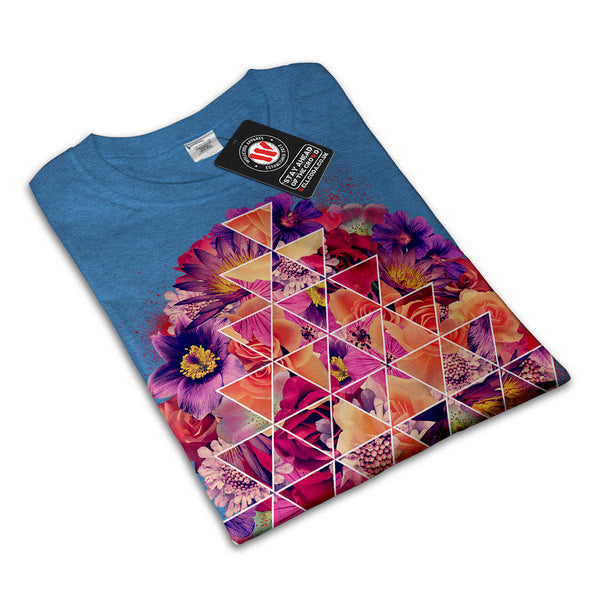 Triangle Shape Flower Womens T-Shirt