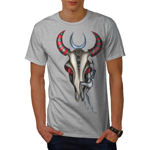 Buffalo Skull Head Mens T-Shirt