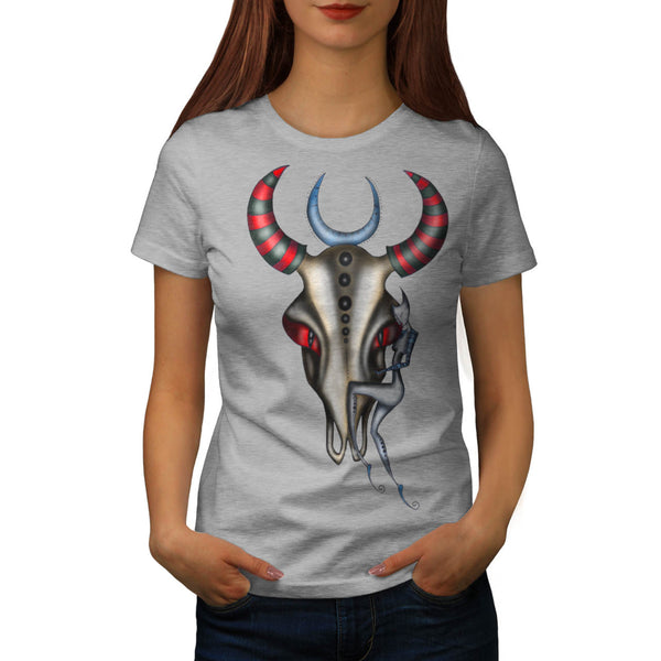 Buffalo Skull Head Womens T-Shirt