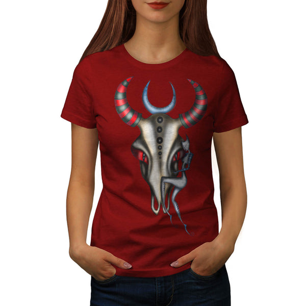 Buffalo Skull Head Womens T-Shirt