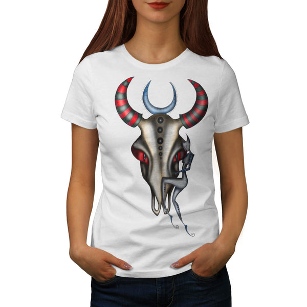 Buffalo Skull Head Womens T-Shirt