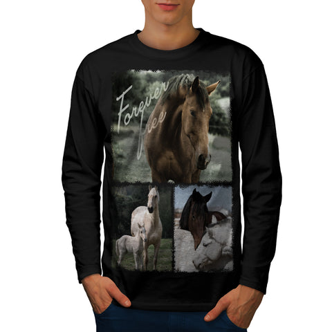 Free Forever Horse Mens Long Sleeve T-Shirt