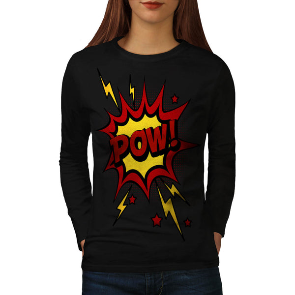 Comic Pow Splash Womens Long Sleeve T-Shirt