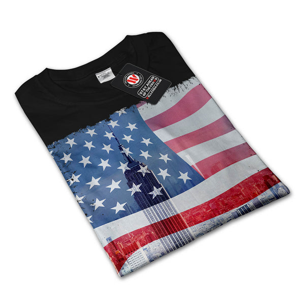 New York USA Flag Mens Long Sleeve T-Shirt