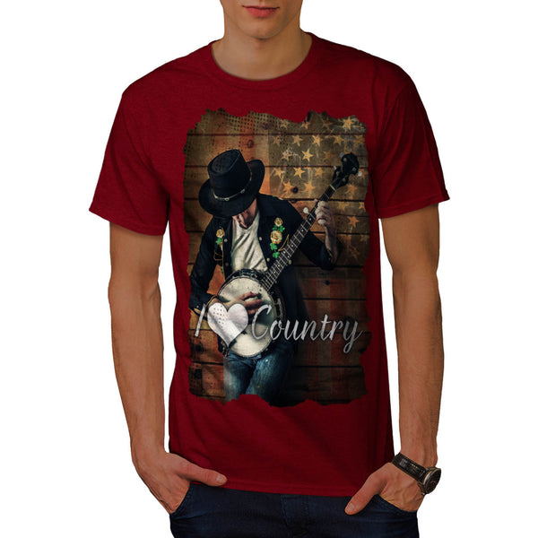 Country Music Player Mens T-Shirt