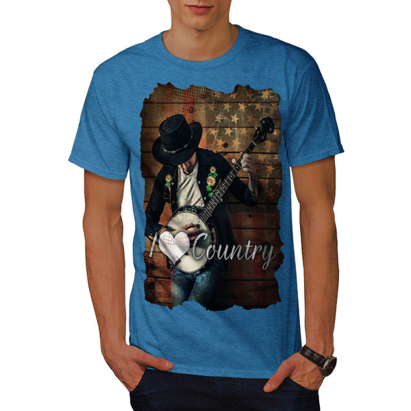 Country Music Player Mens T-Shirt