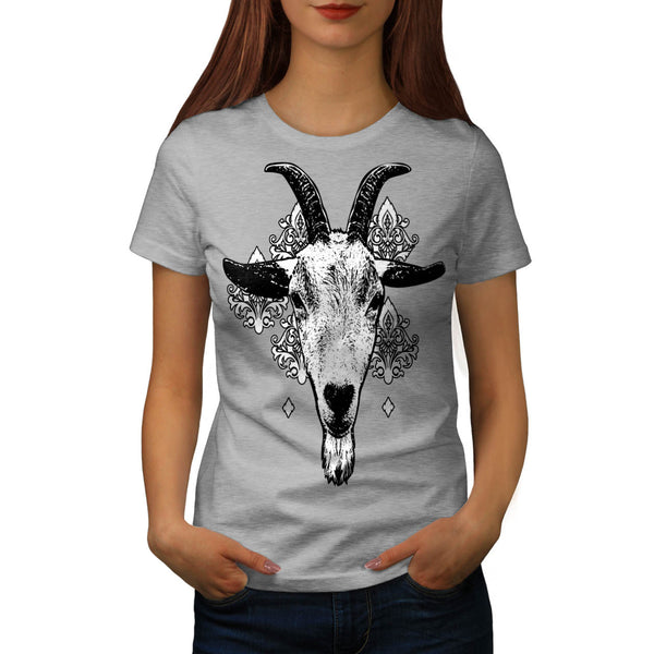 Cute Wild Goat Face Womens T-Shirt