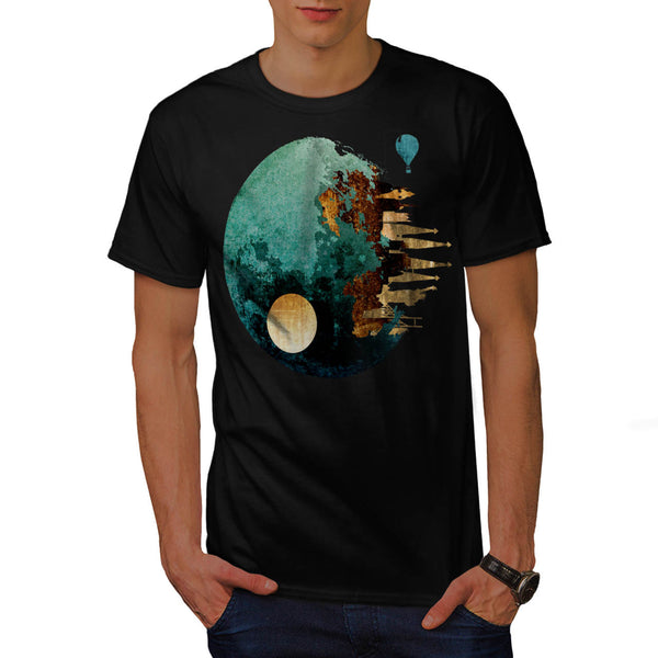 Galaxy Planet View Mens T-Shirt