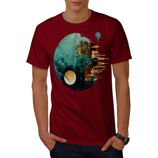 Galaxy Planet View Mens T-Shirt