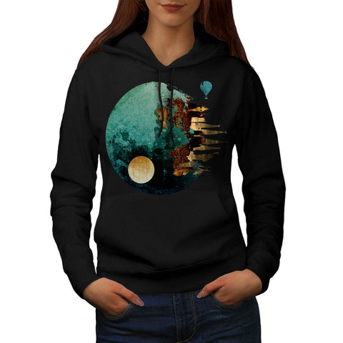 Galaxy Planet View Womens Hoodie
