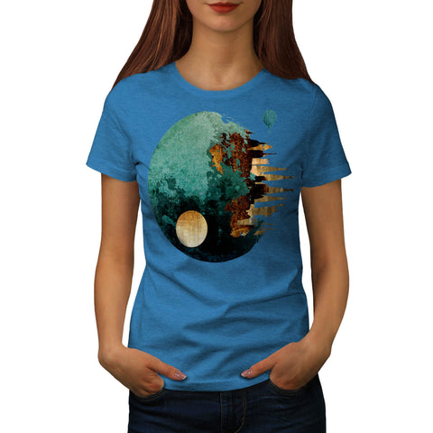 Galaxy Planet View Womens T-Shirt