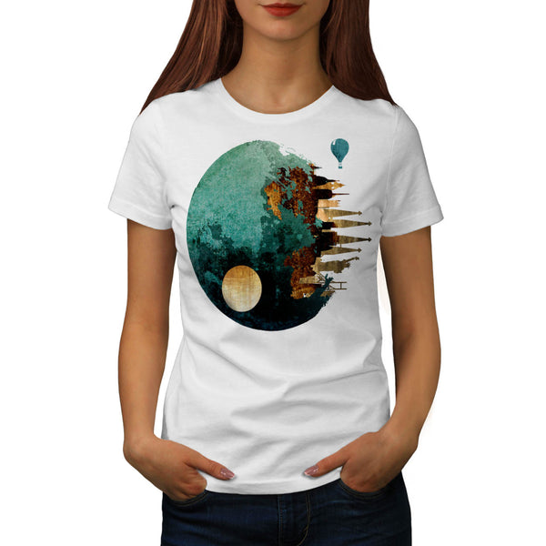 Galaxy Planet View Womens T-Shirt